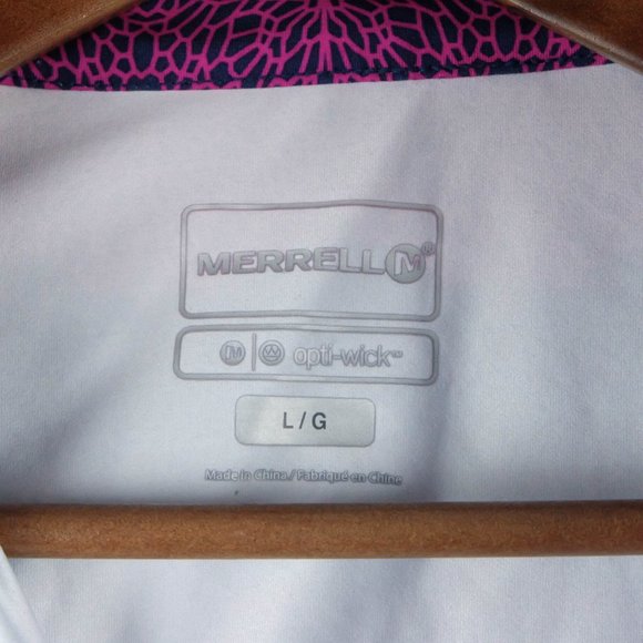 Merrell Jacket Womens Large Blue Purple Geometric Bomber Full Zip Outdoor - Picture 8 of 10